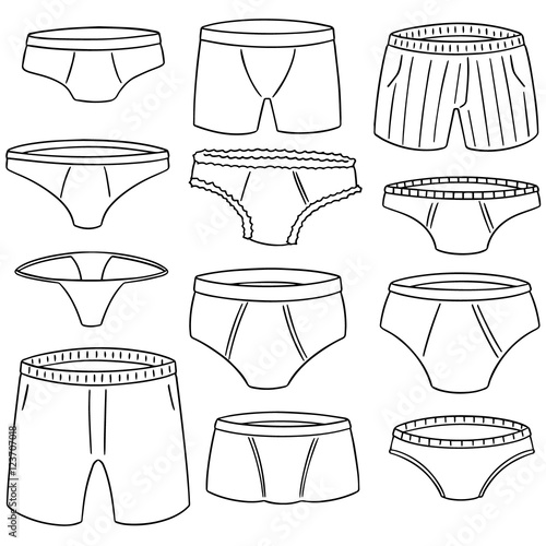 vector set of underwear