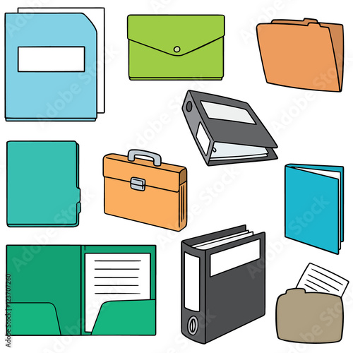 vector set of folder