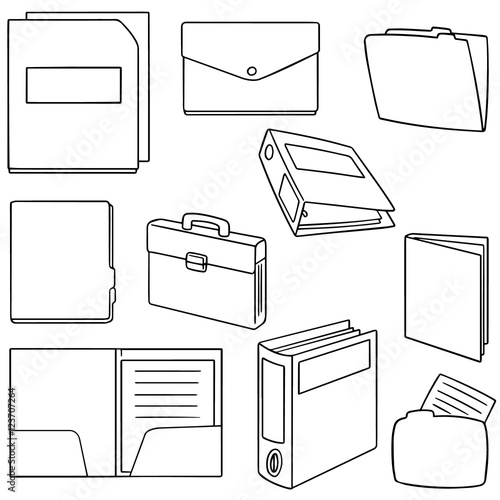 vector set of folder