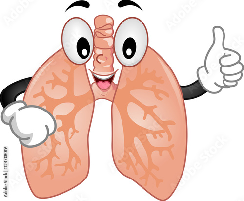 Mascot Lungs Ok Sign