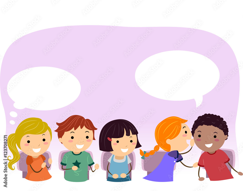 Stickman Kids Games Pass The Message Stock Vector Adobe Stock