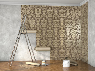 hang wallpaper; 3d illustration