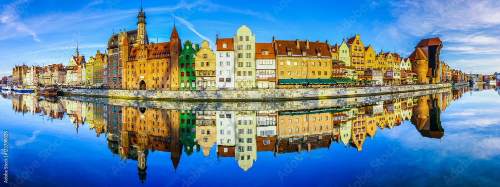 Obraz Panoramę Gdańska w Polsce, piękny widok na stare miasto
