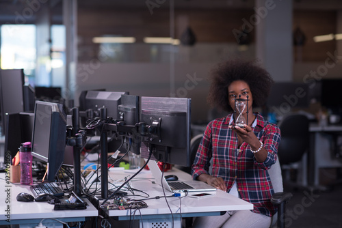 portrait of a young successful African-American woman in modern