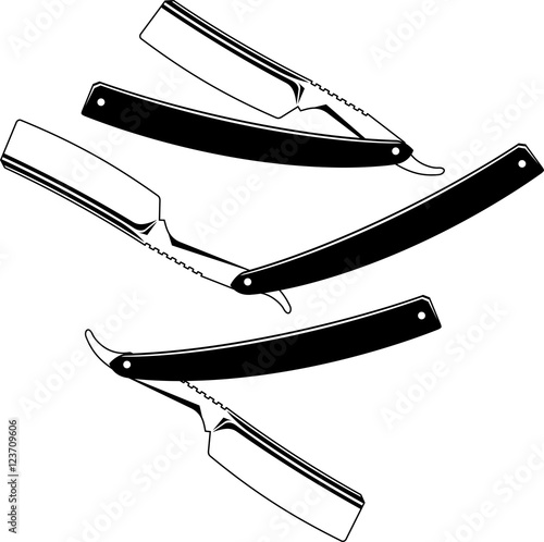 Straight razors. Vector clip art.