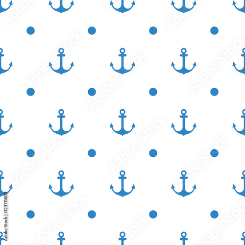 Anchor Seamless Pattern flat design Vector Illustration.