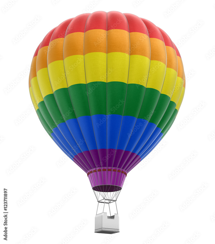 Naklejka premium Multi Colored Hot Air Balloon. Image with clipping path