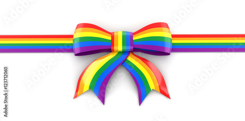 Multi Colored Celebration Bow. Image with clipping path