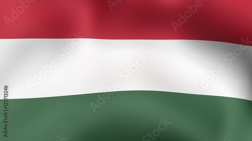 Flag of Hungary, fluttering in the wind. 3D rendering.