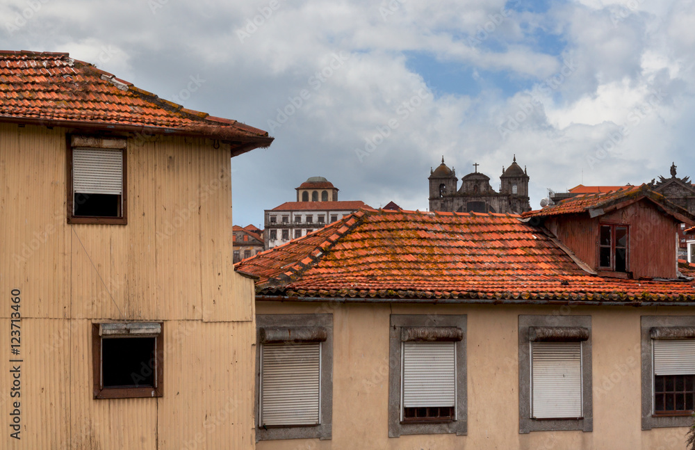 View to red roofs in historic center of Porto, Portugal View to red roofs in historic center of Porto, Portugal
