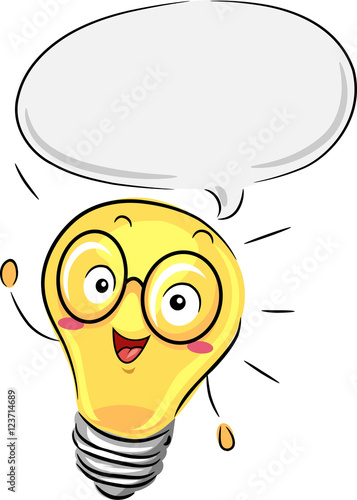 Mascot Light Bulb Idea Talk