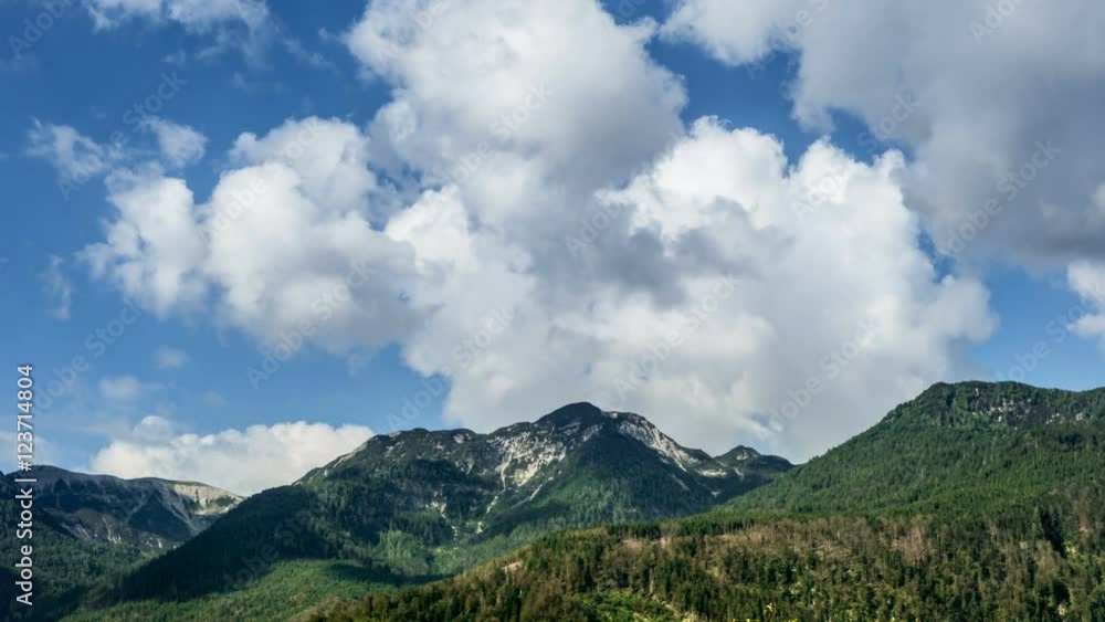 TIMELAPS: clouds moving over mountains . Julian alps.Slovenia TIMELAPS: clouds moving over mountains . Julian alps.Slovenia
