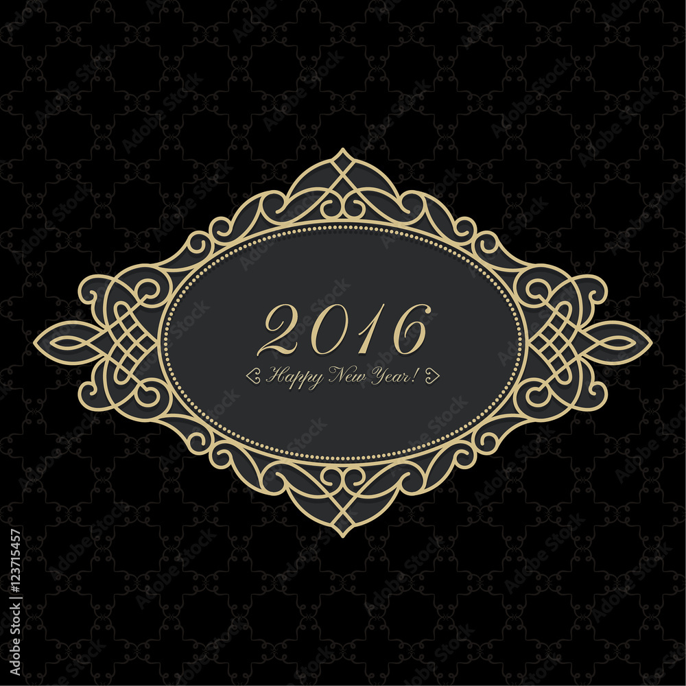 New Year's ornate frame