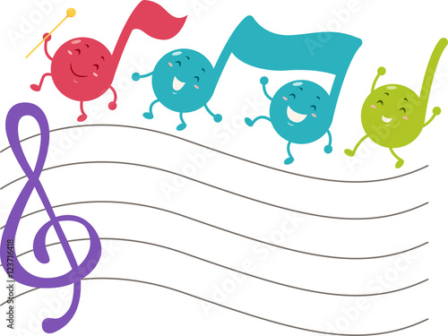 Musical Notes Mascot March