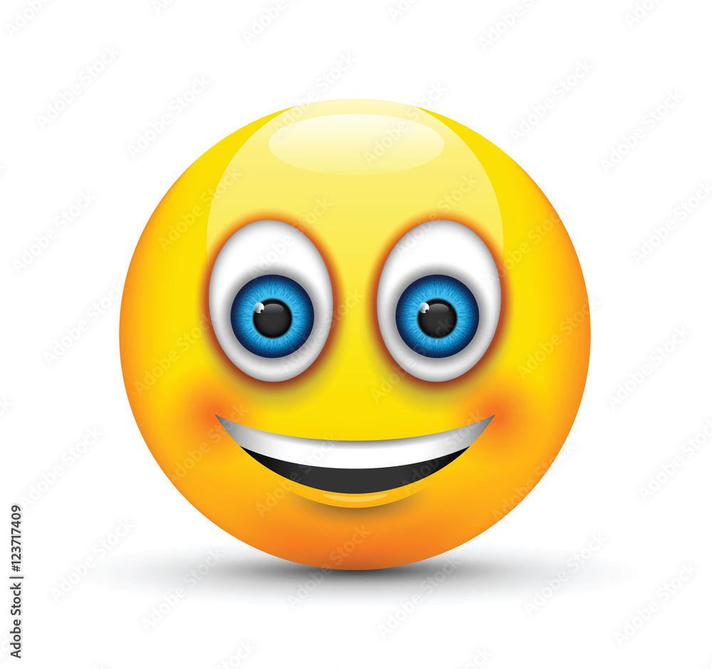 smiling emoji big realistic blue eyes