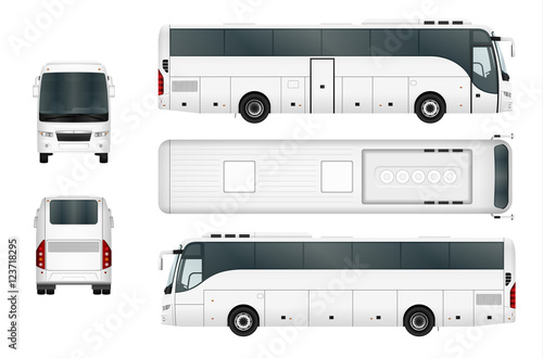 Vector bus template isolated on white background. Separate by groups and layers. photo