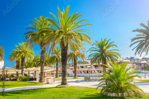 Mediterranean promenade Trogir. / View at promenade in ancient town Trogir, Croatia Europe. © dreamer4787