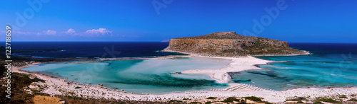 Panoramic view of Balos bay, Crete, Greece.