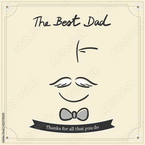 The best dad card fro happy fathers day greeting, vector background