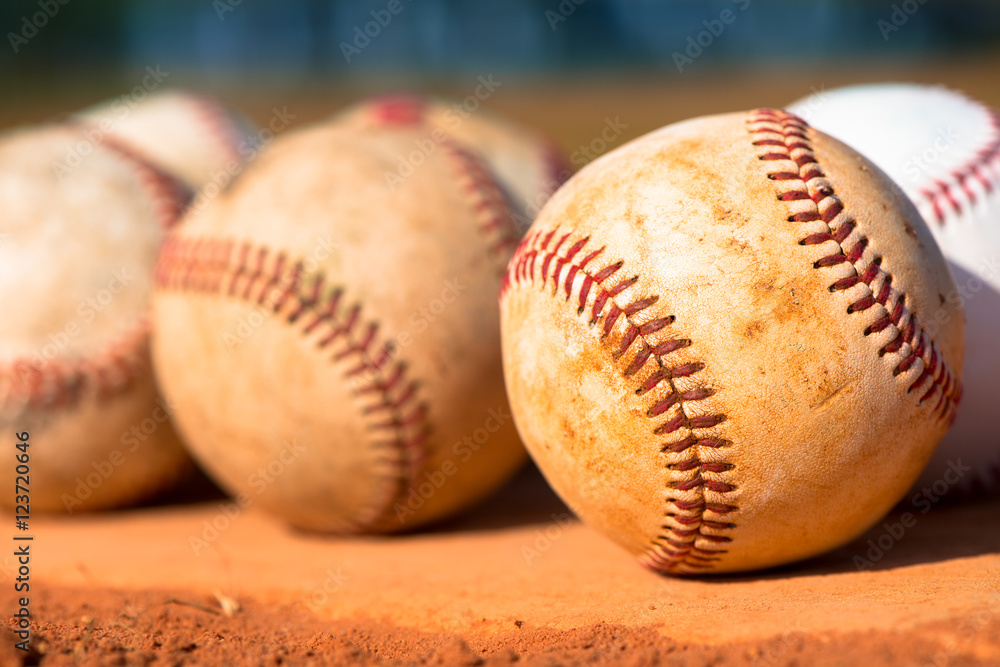 Baseballs on Pitchers Mound Baseballs on Pitchers Mound