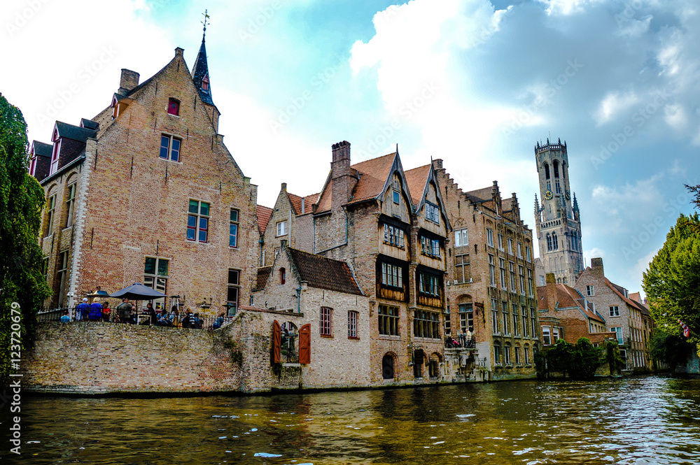 View of medieval city Bruges, Belgium