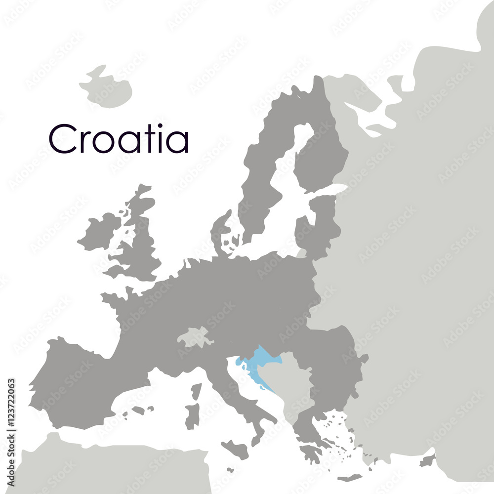 Croatia map icon. Europe nation and government theme. Isolated design. Vector illustration