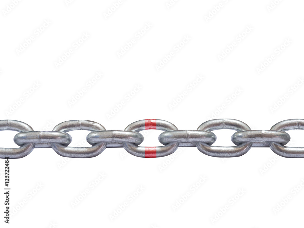 Obraz premium metal chain isolated on white background. 