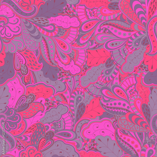 Seamless abstract hand-drawn waves pattern