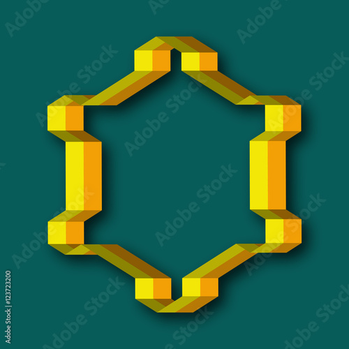 Vector illustration of 3d logo design. Abstract background.