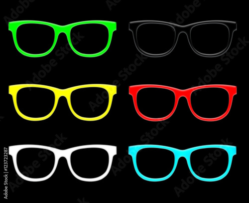 Color Glasses set. Illustration