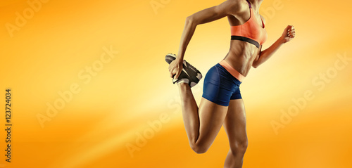 Sport backgrounds. Close up image of fitness female