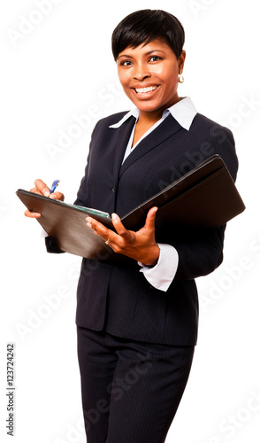 Fotografía Smiling female African American black Businesswoman ceo real estate agent custom