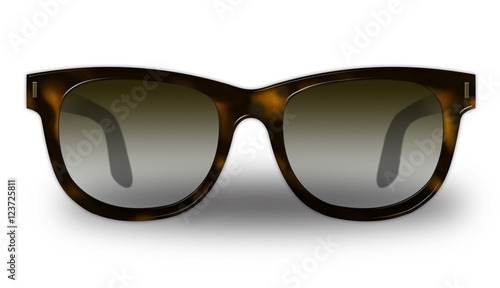 Modern sunglasses isolated on white. Raster illustration