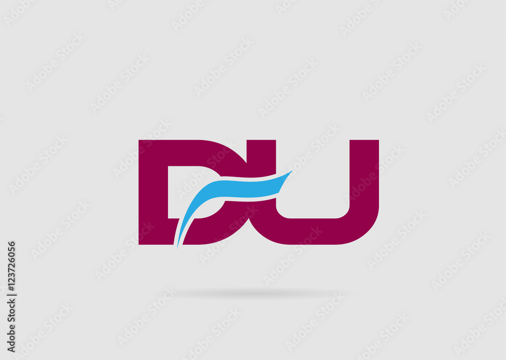 DU negative space letter logo
