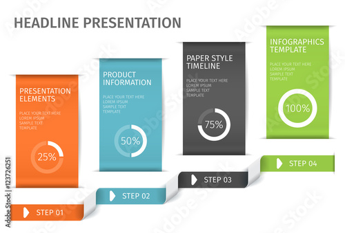 Banner steps business infographic template. Can be used for web design and workflow layout. Vector ilustration