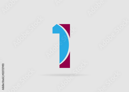 Abstract Number 1 logo Symbol icon 

