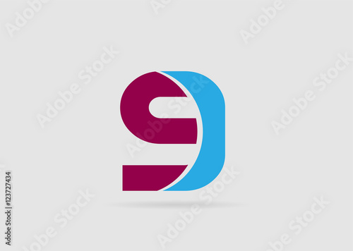 Abstract Number 9 logo Symbol icon
