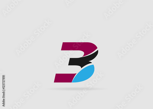 Vector sign spherical number 3
