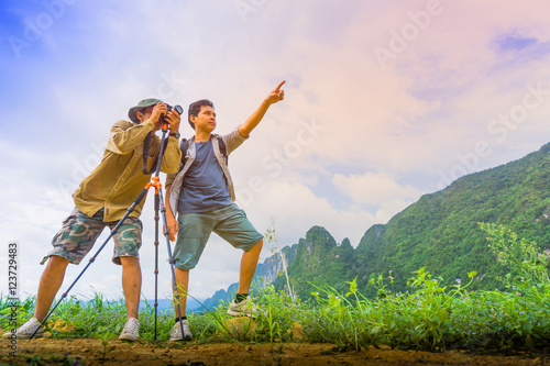 photographer on the nature landscape.