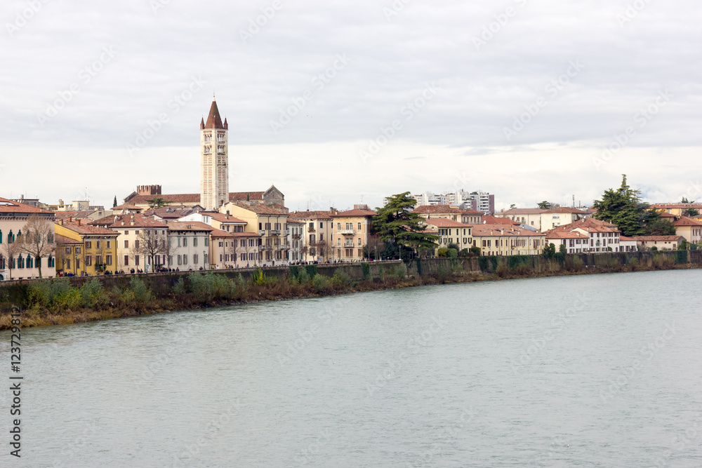 Adige river in Verona