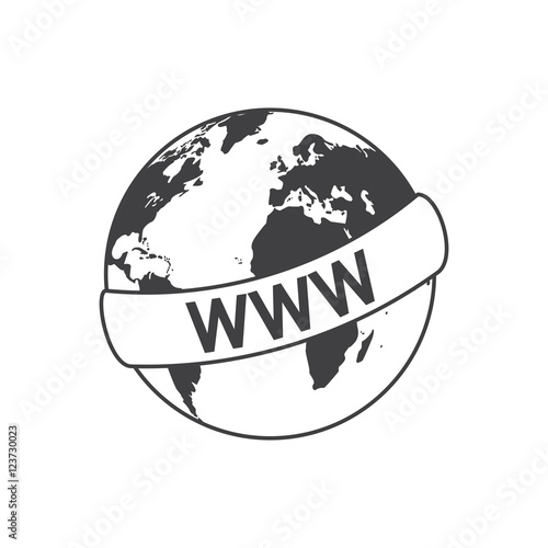 Planet sphere icon. Global communication intenet connectivity web and technology theme. Isolated design. Vector illustration