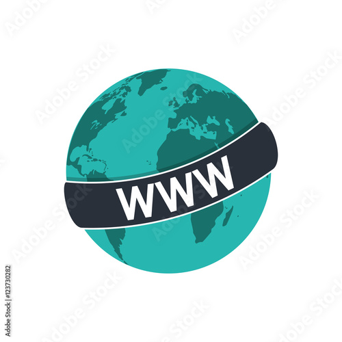 Planet sphere icon. Global communication intenet connectivity web and technology theme. Isolated design. Vector illustration