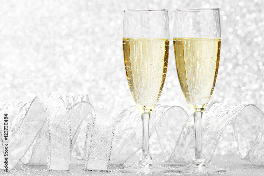 Champagne and bow Champagne and bow