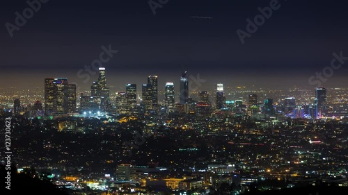 Wallpaper Mural Downtown Los Angeles Skyline Night Timelapse Torontodigital.ca