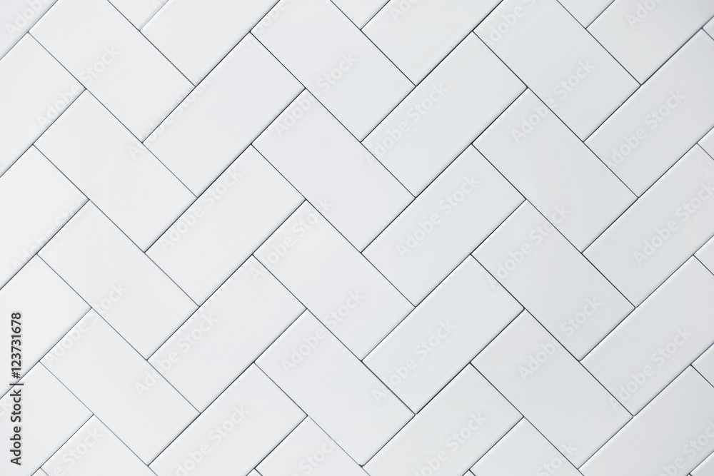 white ceramic brick tile - obrazy, fototapety, plakaty 
