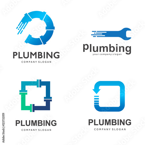 Vector logo design for plumbing company.