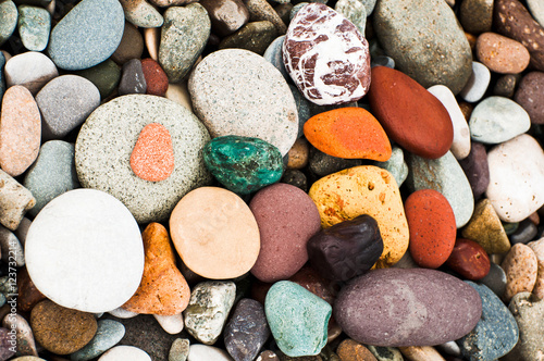 Colorful seaside pebbles on the beach  Batumi  Georgia