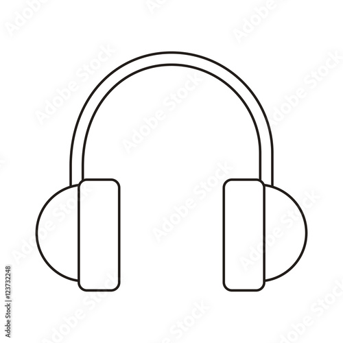 Headphone device icon. Music sound audio stereo and technology theme. Isolated design. Vector illustration