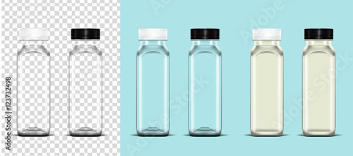 Transparent empty plastic bottle