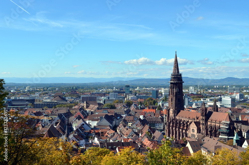 Blick auf Freiburg im Herbst